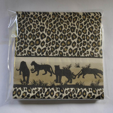 African Impression Leopard Design 330X330mm Printed Tissue
