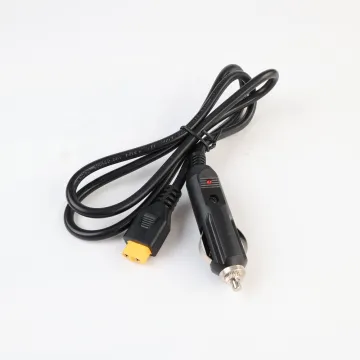16AWG Power Cord with XT60 Female Connector to Car Cigarette Lighter Adapter - Black Round Cable