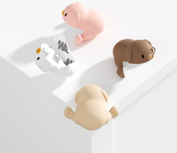 Dog Puppy Shaped Wooden Glass Table Edge Protectors