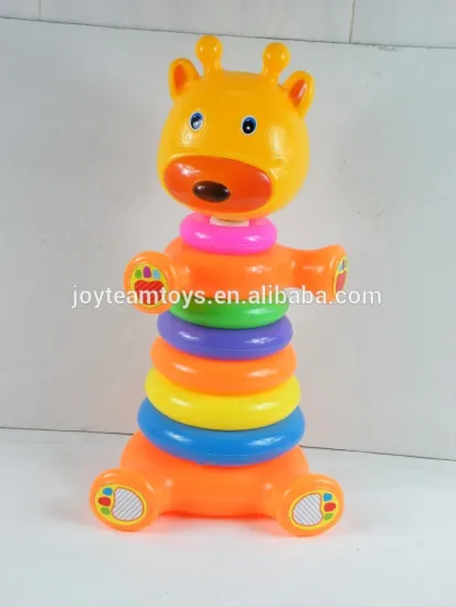 Rainbow stacking ring round the bear soft toy gift for kids