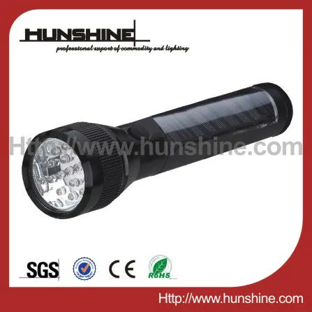 aluminum high power solar led flashlight