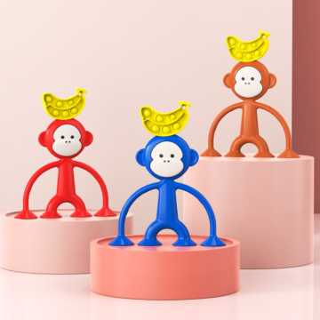 Monkey Pop Silicone Keychain Toys sensoriais de fidget