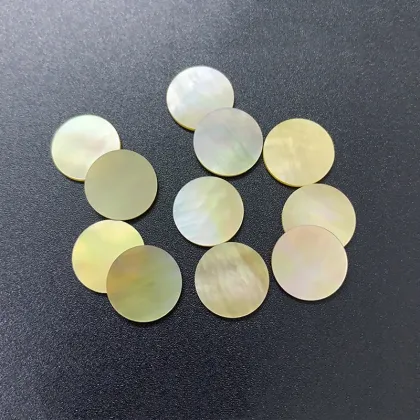 Wholesale Natural Yellow Shell Round Shell Pieces