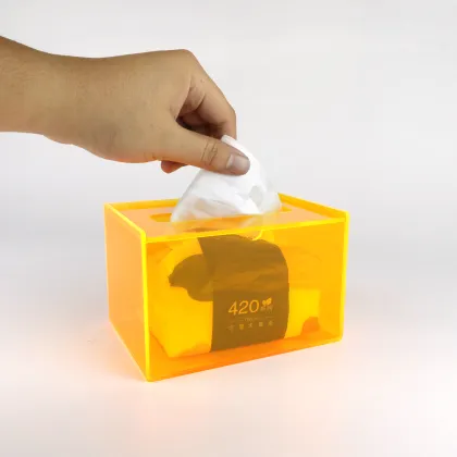Modern Simple Semi-Transparent Orange Acrylic Tissue Box