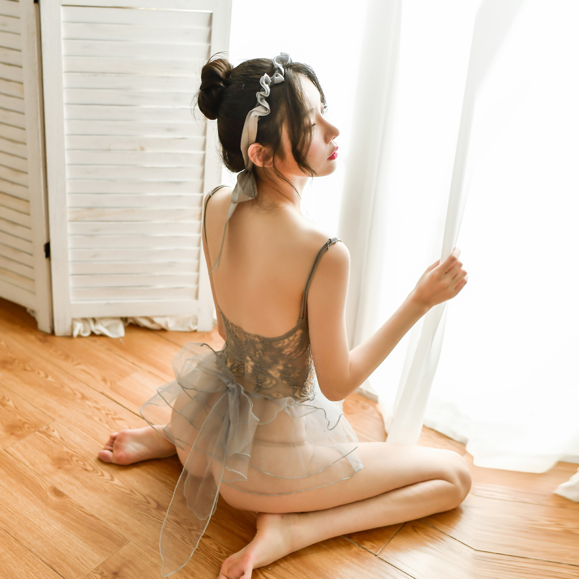 Wholesale Sheer Fluffy Lace Skirt Erotic Lingerie