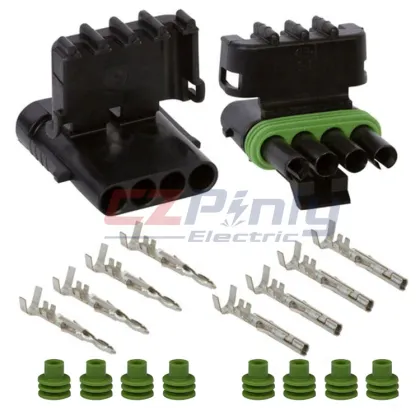 Delphi 12015791 12010996 1 Way Black Weather Pack Tower Sealed Connector Assembly