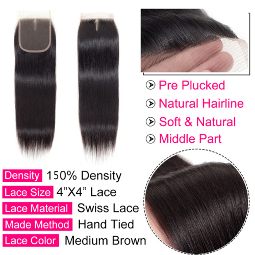 body wave human hair lace closure