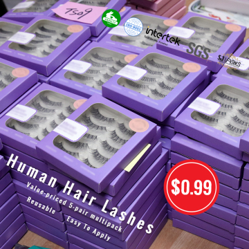 Private Label 5D Fluffy Vegan Mink Cotton Band Eyelashes