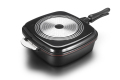 Black Aluminium Die-casting Square Double Grill Pan