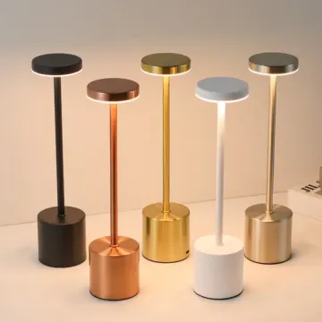 Lámpara de mesa LED con batería recargable con 3 opciones de color y luz negativa