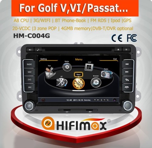 Hifimax car gps dvd for VW Tiguan(2007-2011) Car DVD GPS with A8 CHIPSET DUAL CORE 1080P V-20 DISC WIFI 3G INTERNET DVR