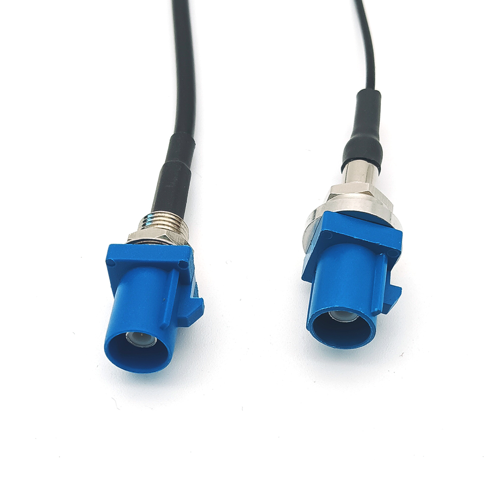 Automotive Straight Fakra C Male Bulkhead Crimp Connector