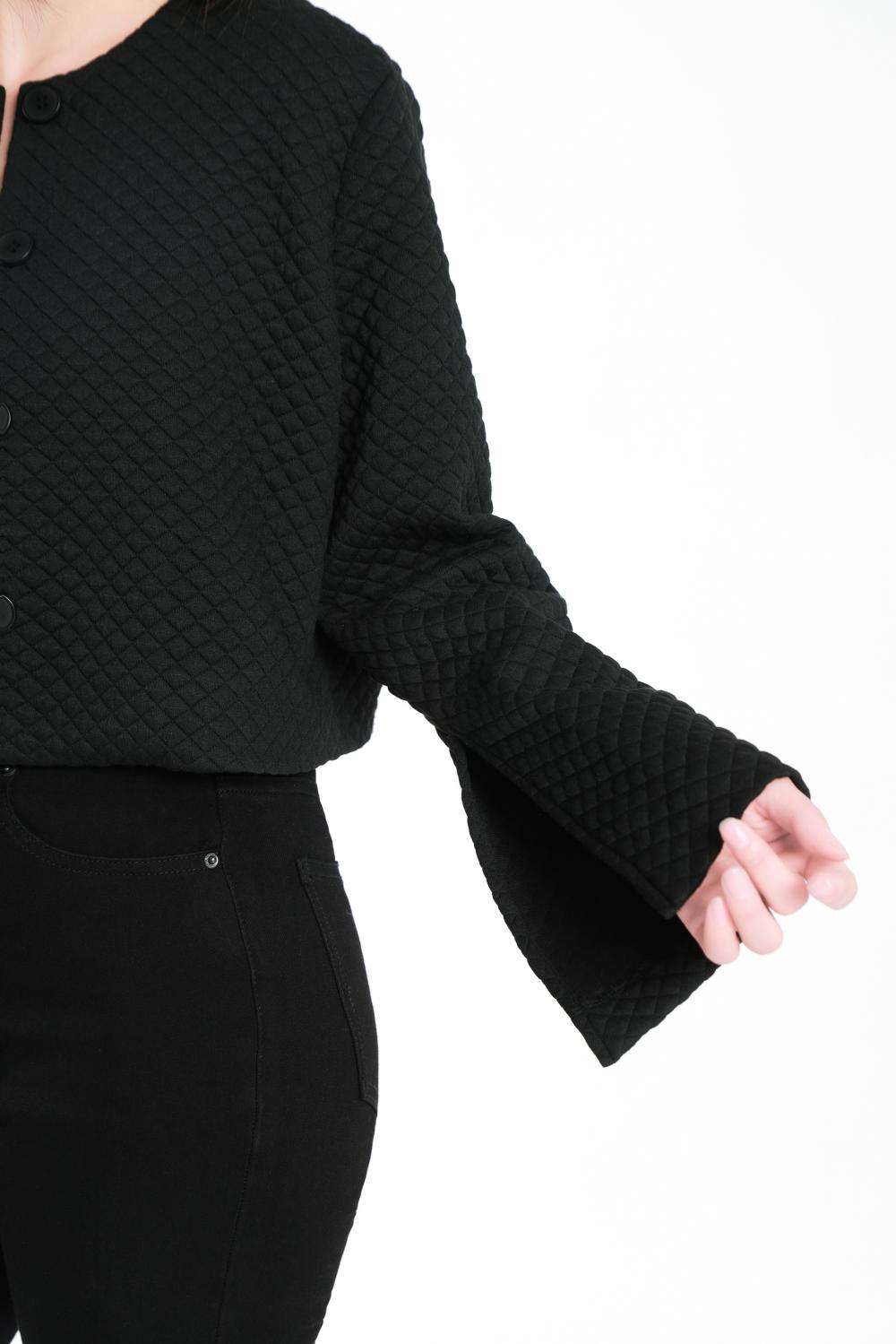 Ladies Black Woven Jacket