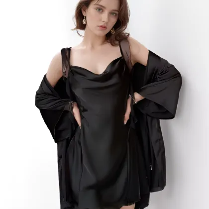 NANTEX Women's Sexy Elegant Silk Nightgown Set
