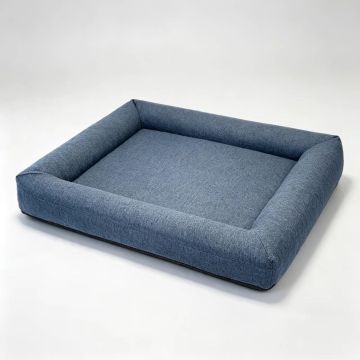 Premium Blue Orthopedic Dog Bed, Luxury Integrated Support Pet Mattress, Non-Removable Cover, Non-Slip Base for Small Medium Lar