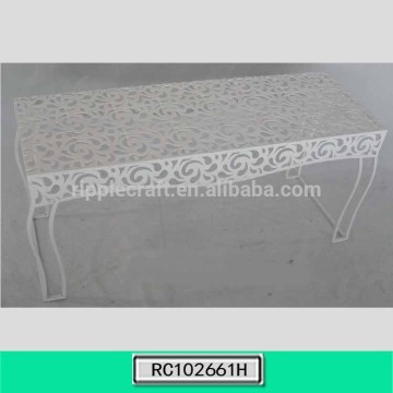 Beautiful White Metal Floral Garden Table Factory Price