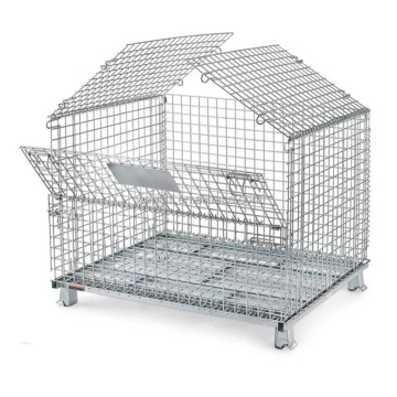 High Capacity Heavy Duty Steel Mesh Box Storage Container with Wire Decking