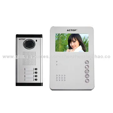 4.3-inch Wired Video Doorphones for 3 Apartments