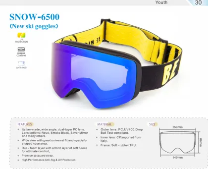 Customized Sports Snow Glasses: Snowboard Goggles with Elastic Straps and Ski Goggles