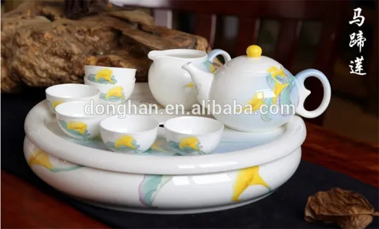 high quality wholesale morden handpainting ceramic tea set for gift