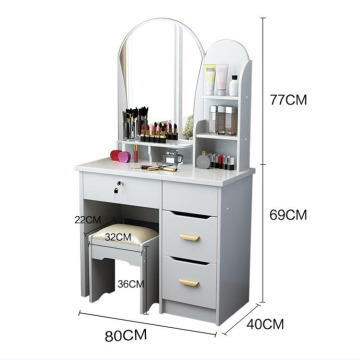 Wooden Mirrored Dresser Vanity Makeup Dressing Table