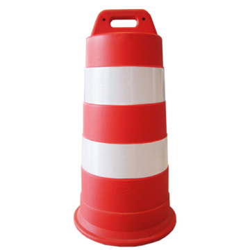 Stackable Traffic Drum: Durable Portable Red White HDPE Rubber Road Barrier