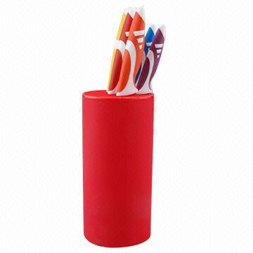 Non-stick Kitchen Knives, Handle Made of PP and TPR, Well Designed Knife Block