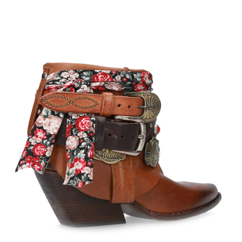 Vintage Leather Boots with Gem Accents for Women