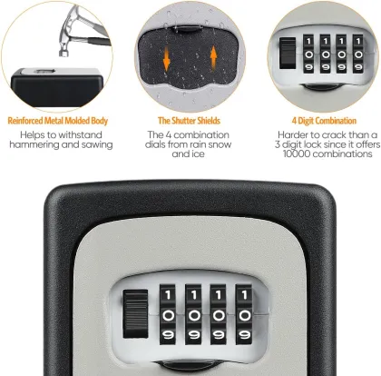 Key Lock Box with Combination Lock