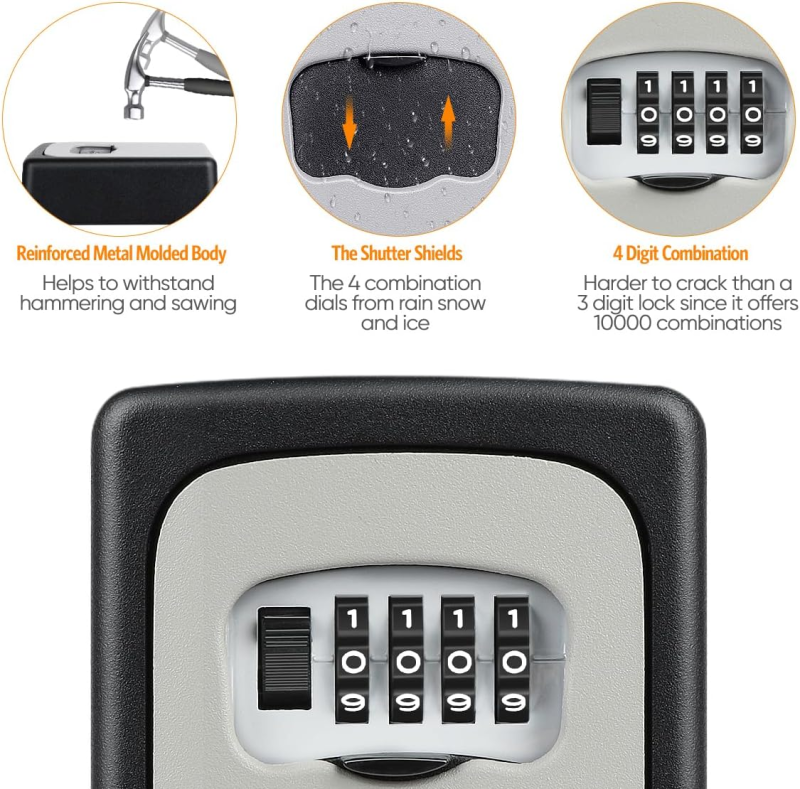 Steel Waterproof Combination Key Lock Box