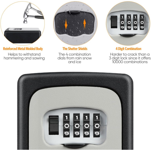 Key Lock Box with Combination Lock