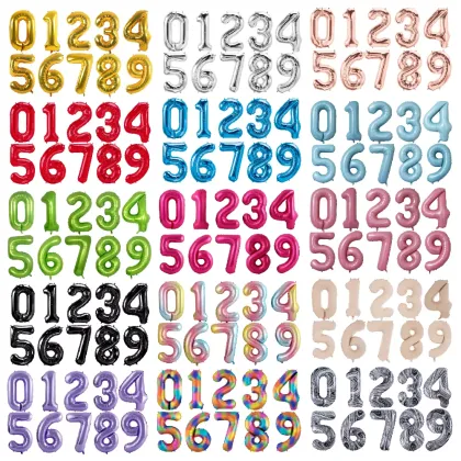 Aluminum Foil Number Balloons for Birthday Party Decorations