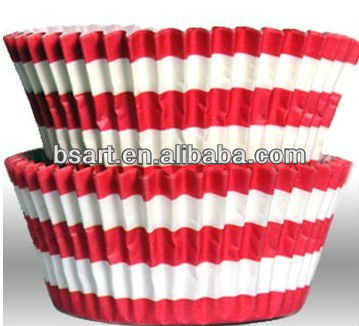 Rugby Strip Red Baking Cups