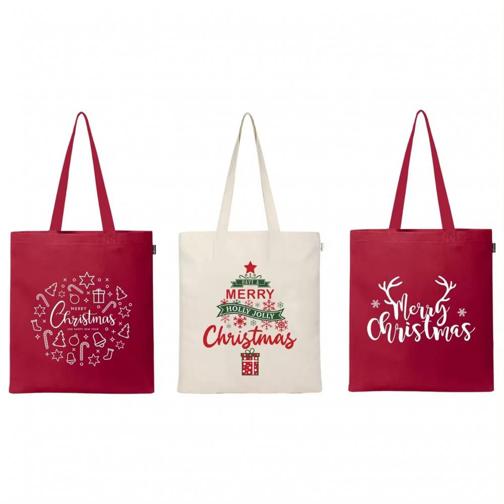 Bolsas de lona de compras navideñas reutilizables