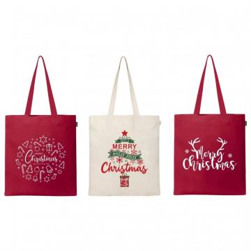 Reusable Christmas Holiday Shopping Canvas Bags