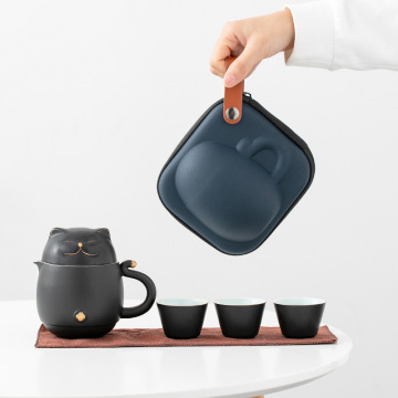 Shironeko One Pot Portable Tea مجموعة للسفر في الهواء الطلق