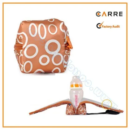 customized satin one bottle baby milk bottle thermal bag