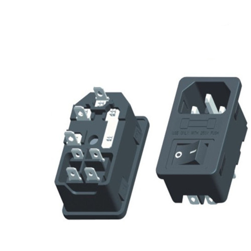 3 Pin Power Receptacle Plug With Socket And 4 Pin On Off Rocker Switch ...