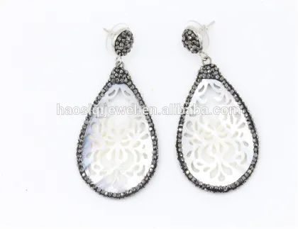 rough stone freshwater pearl earrings, women accessories jewelry earrings