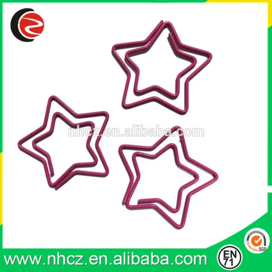 Pink Star Shaped Paper Clips