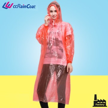 Poncho adulto desechable de la lluvia del PE de la fábrica de abastecimiento integral