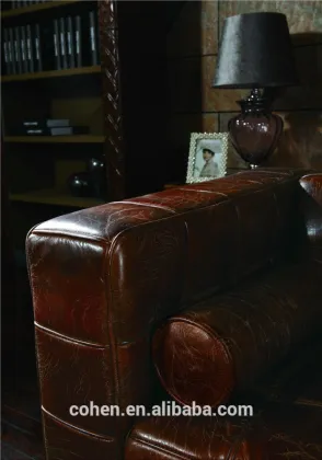 High End Europe Style Brown Vintage Leather Josef Hoffmann Cubus Sofa 321