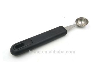 samll head stainless steel ice cream spoon with plastic handle