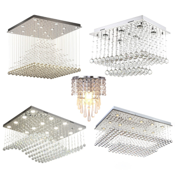 Küche Quadrat Kristall moderner Kronleuchter LED -Deckenleuchte für Wohnzimmer Schlafzimmer Kinderzimmer Zimmer
