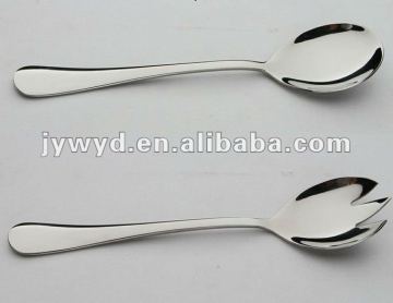 stainless steel salad spoon and fork set