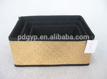 Unique Straw Mat Storage Basket for Clear up
