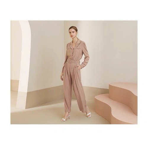 Jumpsuit Wanita Lengan Panjang Dengan Belt