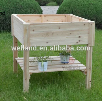 Cedar Wood Garden Greens Plant Tables