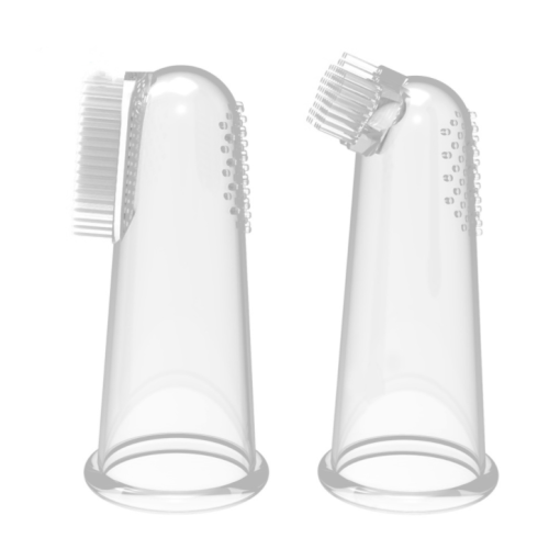 Brosse à dents à doigt en silicone transparent élevé