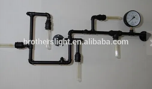 Pipe 5 Light Bulb Vintage2015 Edison Industrial Lighting Wall fixture Light Rustic Antique Lamp Chandelier